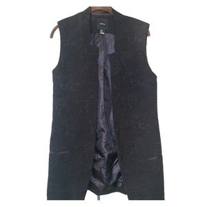 Black floral print vest